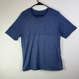 LULULEMON Shirt Mens Large Blue Metal Vent Tech Running Workout Gym Training L